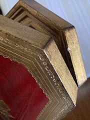 VTG Neiman Marcus Gold Leaf Folding Hinged Diptych Panels; “Annunciation”; ITALY
