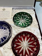 Faberge Imperial Collection 7 Piece Wine Bottle And Coaster Set Signed With Case