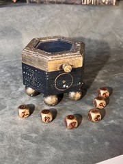 Custom-Crafted Set of Occult Divination & Astrological Dice With Planetary Altar
