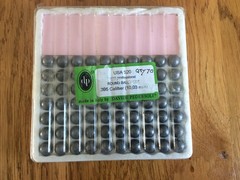 Lead round balls.
