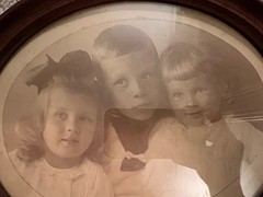 Antique 1920 Edwardian Portrait of 3 Beautiful Aristocratic Children Photograph