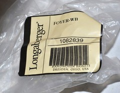 Longaberger Foyer Basket in Light Brown /Protector–signed+2006