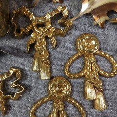 VTG MCM LOT Homco Brass Butterfly Flowers Gold Metal Wall Sconces & Art Decor