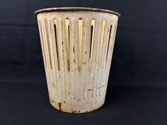 Vintage Erie Art Metal Co. Dan-Dee No. 1 Industrial Waste Basket Trash Can White