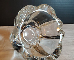 ASHTRAY CRYSTAL Thick Clear HEAVY Deep Waved Design Vintage Original WHOLESALE