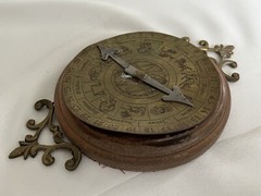Antique Calendar Astrological Art Horoscope Wall Hanging Decor Broken ***