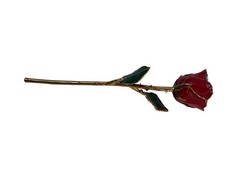 24K Gold Dipped Red Forever Rose Preserved Flower w/ Original Box Romantic