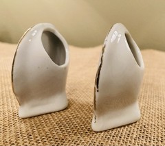 Vintage Porcelain Florida Orange Souvenir Toothpick Holders “I love you Mom/Dad”