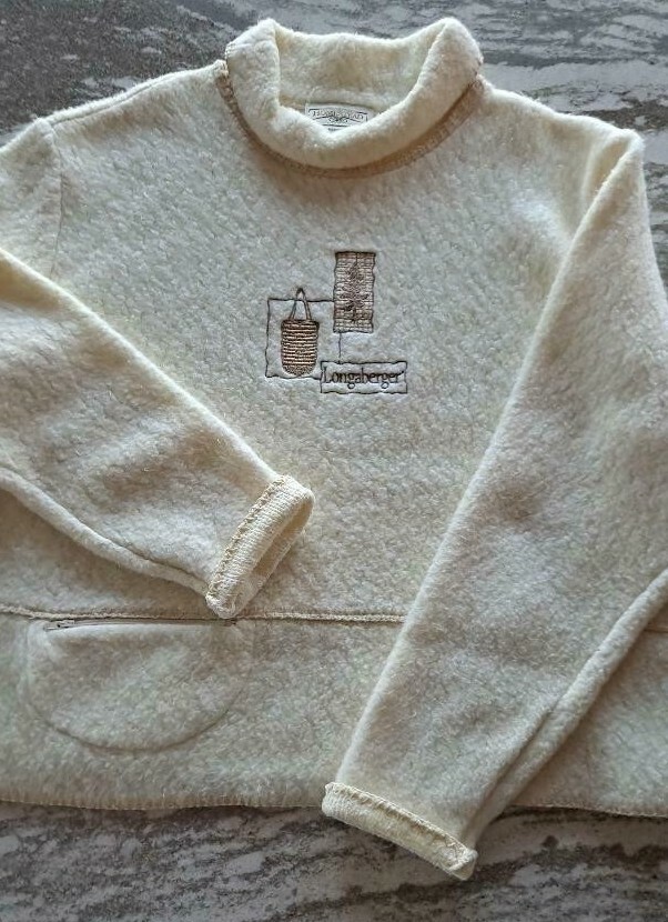 Longaberger RARE Homestead Cream Sweater Medium FREE SHIPPING!