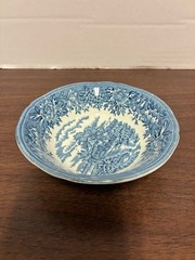 Blue & White English Village By Salem China Co. Olde Staffordshire 4″ Small Bowl