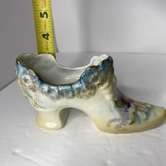 VINTAGE RS SUHL MARKED HAND PAINTED VICTORIAN EDWARDIAN PORCELAIN SHOE