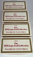 Vtg. Avon 1876 Cape Cod Collection Footed Glass Contains 2 Glasses w/ Box 4 sets