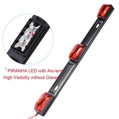 15″ Black Stainless Steel 3 Lights 9 LED Identification Light Bar – 1 Pcs Cle…