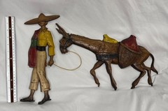 Rare! Large Vintage 1970 Sexton Usa Man Donkey Burro Metal Art Wall Hanging
