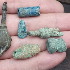 RARE Lot 9 Antique Bronze Near Eastern Beads pendants Artifacts from Afghanistan