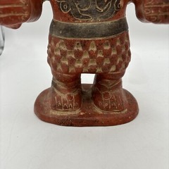 Large Pre-Columbian Replica Clay Ceramic Painted Altarpiece Maize Man God
