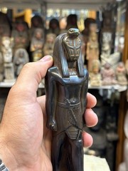 Solid Stone Ancient Egyptian Antiques Wadjet Uraeus Statue Artifact Figurine