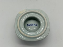 1972 NAKAO Ceramic Japan, Tray & 6 Egg Cups, Blue Flowers, M Sakaegi, Modernist