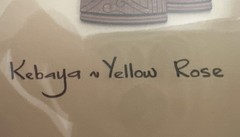 Traditional Nyonya Kebaya Yellow Rose Malaysia 2-Dimensional Art Piece By Arch