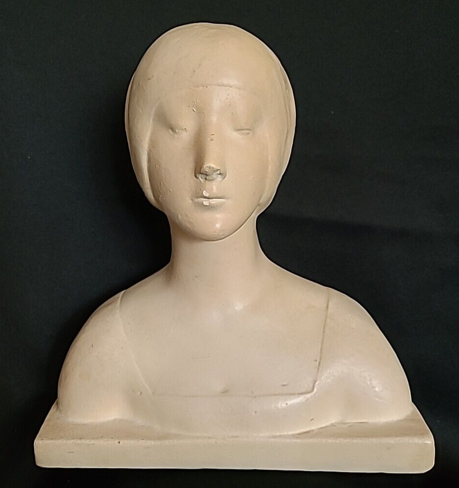Florentine Art Plaster 132 Antique 1914 Unknown Woman by Donatello