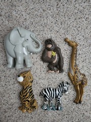 Burwood Safari Zoo Animals Wall Hangings 1995 #3354 USA Set Of 5 Home Interior