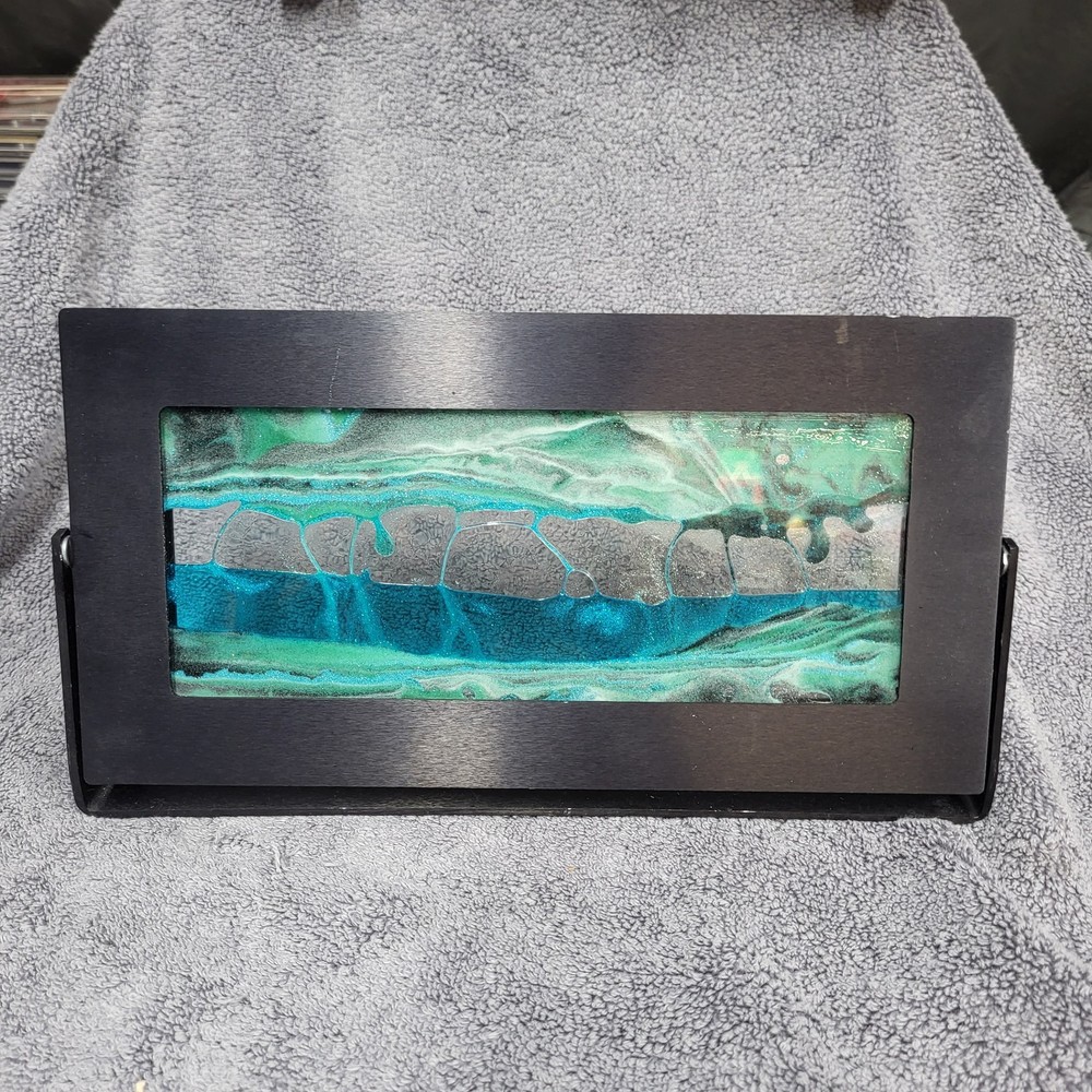 RARE Exotic Sands Moving Sand Art By William Tabar Black Metal Frame USA Made