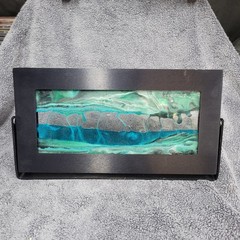 RARE Exotic Sands Moving Sand Art By William Tabar Black Metal Frame USA Made