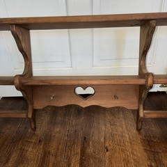 Vtg XL LARGE Wood Heart Shaped Shelf Hooks 90s Cottage Country Granny Core 48×18