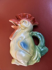 Vintage Ceramic Cream Rooster Pitcher Unbranded Very Nice Color And Condition