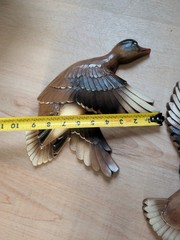 VTG Flying Mallard Duck Wall Plaque Decor Set Of 2 Syroco 3D Plastic 4262 HOMCO