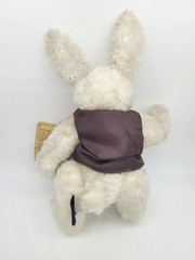 Boyds Bears Plush Rabbit White Black Gray Vest GG. Willikers Jointed