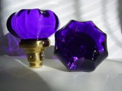 NEW PURPLE FLORAL CERAMIC 4 PC DRAWER PULLS WITH HARDWARE KNOBS MADE IN USA
