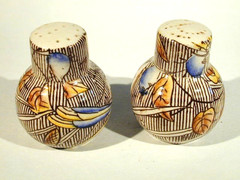 DISNEY VERNON KILNS CA. FANTASIA “AUTUMN BALLET’ SALT AND PEPPER SHAKERS 1940