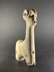 RARE ANCIENT N-EASTERN STONE CARVED RAM IDOL WITH DECORATION 15CM – CA 600-900AD