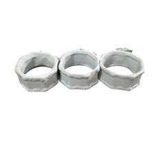 Vintage Unbranded Ceramic Napkin Rings Holders Pastel Flowers Made in China 10ct