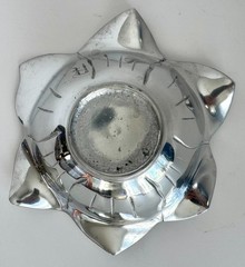 Julia Knight 8″ Lily Flower Bowl Sand Cast Aluminum Silver Enamel