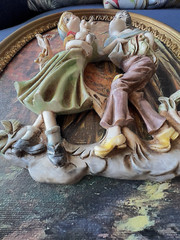 PAIR Vintage ITALIAN Empire 3-D Wall Plaques Rococo Made in Italy Victorian