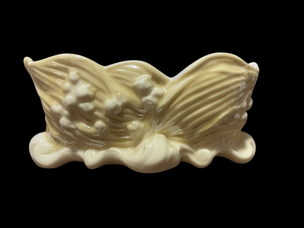 Vintage Belleek “Lilly of the Valley” Luster Trinket Dish Bowl, 7th Mark