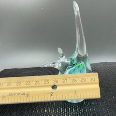 Vintage Czech Republic Hand Made Art Glass Figurine Fish Figure Hand Blown Glass