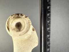 RARE ANCIENT N-EASTERN STONE CARVED RAM IDOL WITH DECORATION 15CM – CA 600-900AD