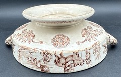 Antique 1878 Aesthetic Transferware Footed Bowl Ridgway Sparks & Ridgway Yeddo