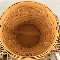 Longaberger Classic Autumn Fall Pail Basket Leaves Liner Protector Acorn & Lid