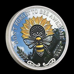 Bee Kind Sunflower Commemorative Coin Iron Collectible Inspirational Gift Token