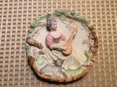 CERAMIC PEOPLE WALL HANGINGS SET of 5 JAPAN (Occupied) NEW LOWER PRICE