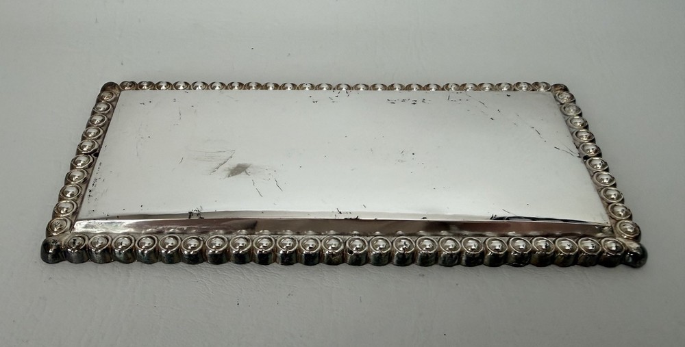 Vintage Chrome Plated Metal Blank Name Plaque, Casket /Coffin Marker