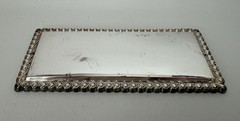 Vintage Chrome Plated Metal Blank Name Plaque, Casket /Coffin Marker