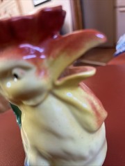 Vintage Ceramic Cream Rooster Pitcher Unbranded Very Nice Color And Condition