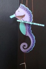Flying Seahorse Purple Mobile Sea Shore Decor Colombia Fair Trade Hand Painted