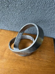 Mental Abstract Ribbon Sculpture Metal Art Modernist Mid Century Mcm