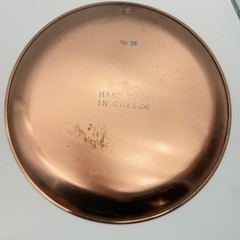 Lot Of 2 Vintage Greek Hanging Wall Plates-Handmade In Greece- Copper